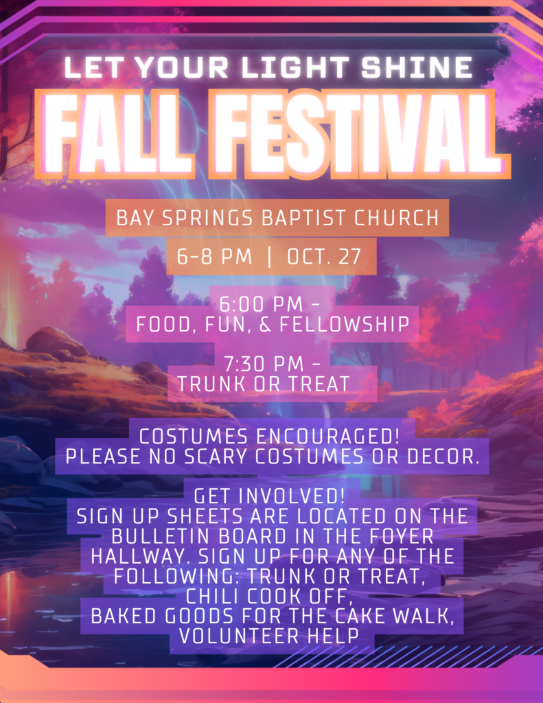 Fall Festival, Sun., Oct. 27, 6-8 pm