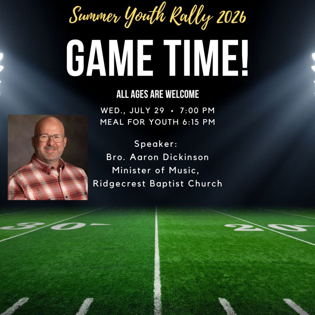 Summer Youth Rally- July 29, 7 pm